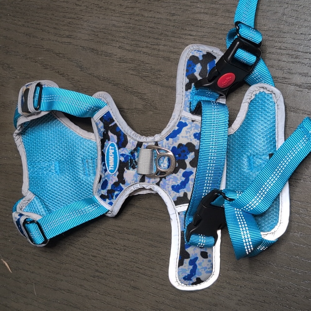 THINKPET BLUE CAMO DOG HARNESS